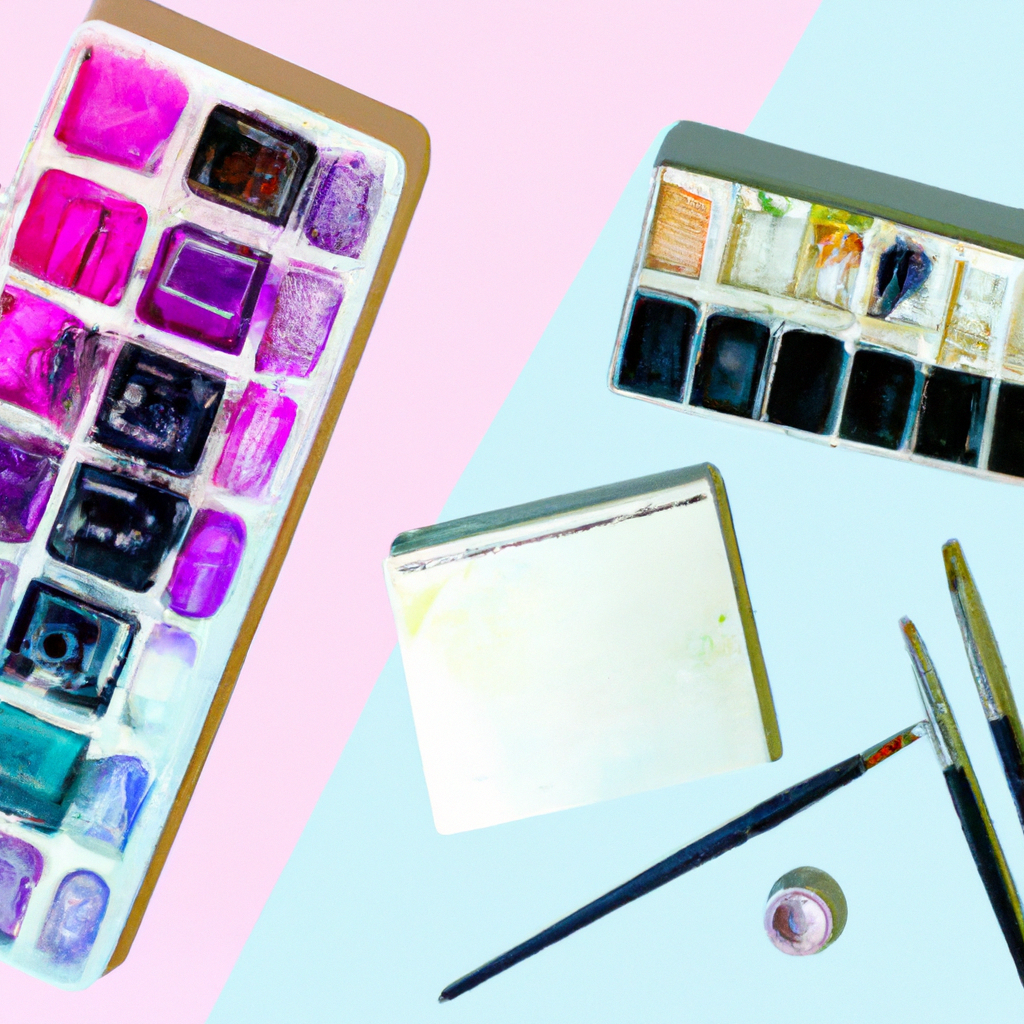 Cart overview with watercolor tools